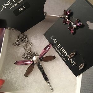 Dragonfly pendant / pin & earring set